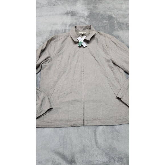 Hawker Rye Men's Tan Large Linen Blend Coaches Jacket NWT - Picture 6 of 9